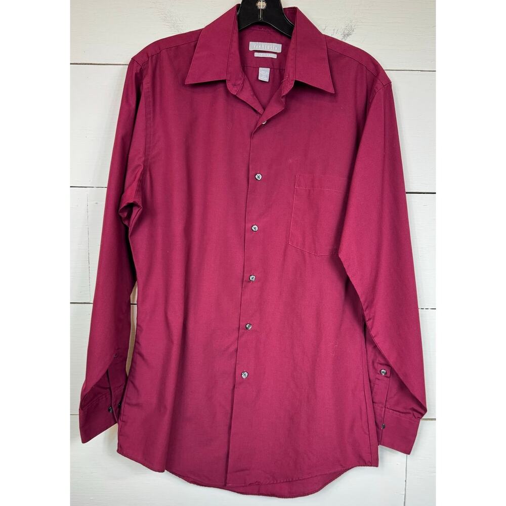 Van Heusen Red Button Up Shirt Men's 14 1/2